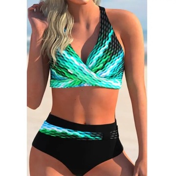 2023 New Swimsuit Sexy High Waist Printed Women Bi