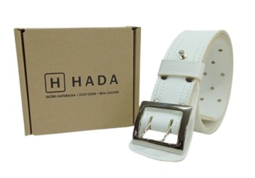 PAS PASEK BIAŁY OFICERSKI WOJSKOWY SKÓRA 125 CM