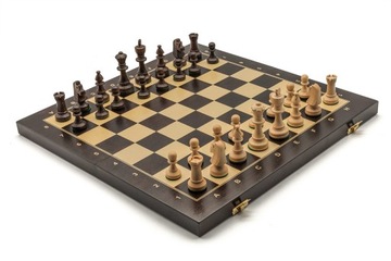 Szachy Turniejowe drukowane 4 OUTLET drewniane plansza sitodruk