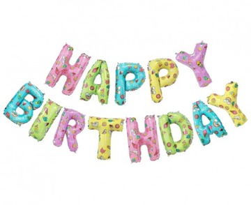 BANER GIRLANDA NAPIS HAPPY BIRTHDAY URODZINOWY