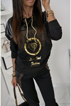 СТИЛЬНЫЙ КОМПЛЕКТ СПОРТИВНОГО КОСТЮМА С ЗОЛОТЫМИ БРИЛЛИАНТАМИ! С/М