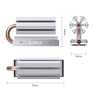 Радиатор Orico для накопителя M.2 NVMe, медный