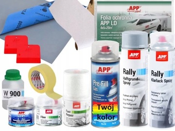 APP lakierniczy zestaw kolor + 2x szpachla+ żywica