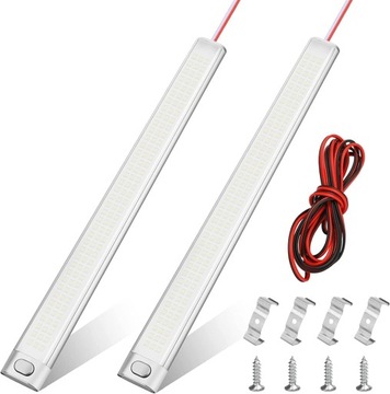 WEWNĘTRZNA LISTWA ŚWIETLNA LED DO SAMOCHODU KAMPERA FURGONETKI 2 SZT. 39cm
