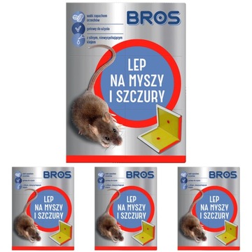 Lep na Myszy i Szczury Bros Pułapka Lepowa x4