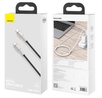 Кабель USB-C - USB-C 100Вт Baseus ОПЛОТ 2м