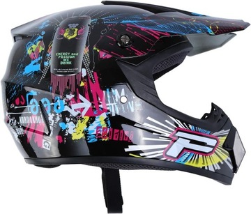 KASK MOTOCYKLOWY CROSSOWY LEKKI ENDURO QUADA + GOGLE + RĘKAWICE + MASKA L