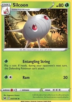 Karty Pokemon (LOR 007) Silcoon (R)