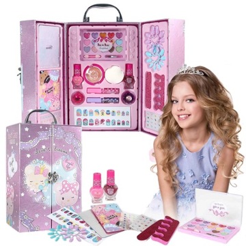KUFEREK WALIZKA DO MAKIJAŻU KOSMETYKI MAKEUP ZESTAW PIĘKNOŚCI DZIEWCZYNKI