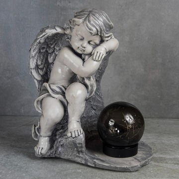 СЕРАЯ ГИПСОВАЯ ФИГУРКА Гробница СОЛНЕЧНАЯ СВЕТОДИОДНАЯ ЛАМПА