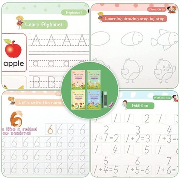 ВОЛШЕБНЫЕ КНИГИ ДЛЯ ОБУЧЕНИЯ ПИСЬМУ СЧЕТУ РИСОВАНИЕ ОБУЧЕНИЕ КАЛЛИГРАФИИ 4