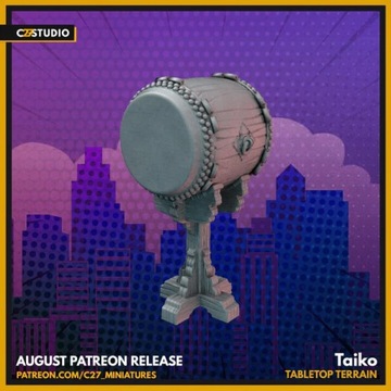 Taiko Tabletop Terrain matched to Marvel Crisis Protocol