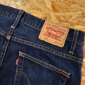 Spodnie Jeansowe LEVIS 507 Niebieskie Proste Dżins Denim Męskie 31x32