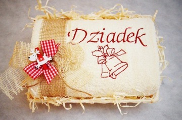 PRAKTYCZNY Prezent na ŚWIĘTA Ręcznik z Haftem Kosz