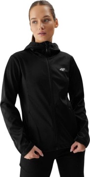 KURTKA PRZEJŚCIOWA SOFTSHELL Z KAPTUREM DAMSKA 4F F215 CZARNA r XL