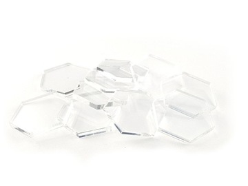 Podstawki pod figurki, bezbarwne, HEX 30x2 mm (10)