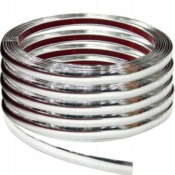 LISTWA OZDOBNA CHROM TAŚMA CHROMOWANA 4mm x 15m