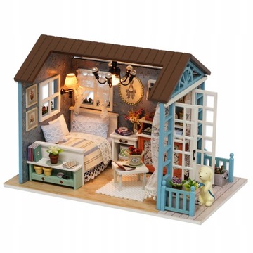 MINIATUROWY DOMEK DLA LALEK ZESTAW DO POKÓJ DIY