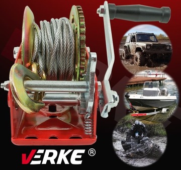 РУЧНАЯ ТРОСОВАЯ ЛЕБЕДКА С РУКОЯТОЧНОЙ ЛЕБЕДКОЙ 454 кг ТРОС 10М ЖЕСТКИЙ