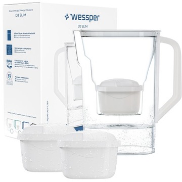 DZBANEK FILTRUJĄCY WESSPER 2,7L + 3X FILTR AQUAMAX