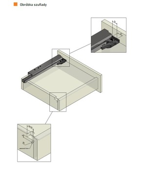 Мебельная направляющая полного выдвижения с бесшумным закрыванием 450 мм - CB20ST/DS AMIX