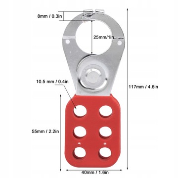 LOCKOUT HASP STALOWA BLOKADA SZCZYPIEC NYLON PA