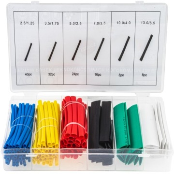 KOSZULKI TERMOKURCZLIWE MEGA ZESTAW 128 SZT OSŁONKI IZOLACYJNE RURKI KABLI