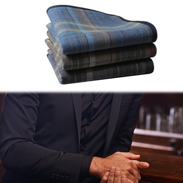 3 хлопковых мужских носовых платка, 16 дюймов, клетчатые, классические