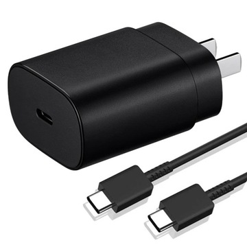 Зарядное устройство Samsung для США с адаптером USB C, 25 Вт, PD, быстрая зарядка мобильного телефона