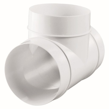 Trójnik okrągły fi 100 mm, biały VENTS