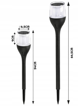 8X светодиодные солнечные садовые лампы Strong FLAME 65 см