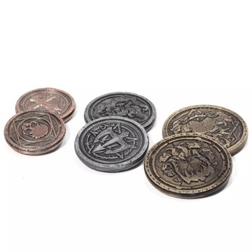 ZESTAW 3 POTWORNYCH METALOWYCH MONET LARP