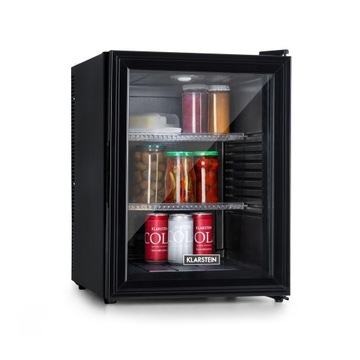 MAŁA LODÓWKA MINI CHŁODZIARKA MINIBAR KLARSTEIN LED 40CM 42L CZARNA