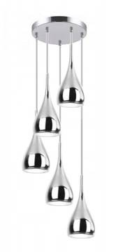 LAMPA WISZĄCA, ŻYRANDOL KULA CHROM DROP 2-200D LED