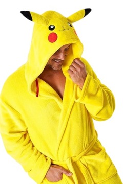 ВЕСЕЛЫЙ БАННЫЙ ХАЛАТ ПОКЕМОН ДЛЯ ВЗРОСЛЫХ БАННЫЙ ХАЛАТ ПИКАЧУ С КАПЮШОНОМ И УШАМИ M