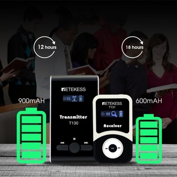 Беспроводная система экскурсовода Retekess T130-T131, система аудиогида