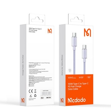 КАБЕЛЬ MCDODO USB-C ДЛЯ БЫСТРОЙ ЗАРЯДКИ ДЛЯ SAMSUNG USB ЗАРЯДНОЕ УСТРОЙСТВО ТИПА C 100 Вт 1 М