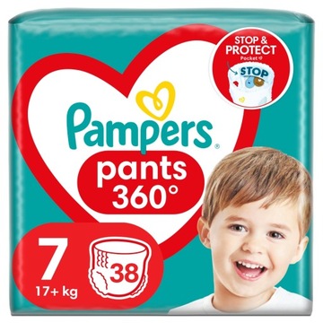 Pieluchomajtki PAMPERS Pants 7 dla dzieci jumbo (17+kg) 38 szt