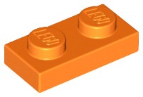 LEGO Orange Plate 1 x 2 3023 10 szt