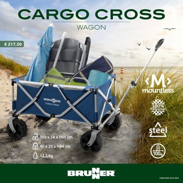 СКЛАДНАЯ ПЛЯЖНАЯ КОЛЯСКА BRUNNER CARGO CROSS 100 кг