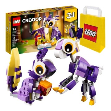 Creator 3w1 Fantastyczne Leśne Stworzenia (31125) + Torba Prezentowa LEGO