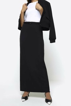 River Island uhw CZARNA PROSTA MAXI SPÓDNICA XL NG3