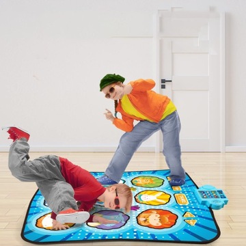 МУЗЫКАЛЬНЫЙ ТАНЦЕВАЛЬНЫЙ КОВРИК ДЛЯ ДЕТЕЙ С ПОДСВЕТКОЙ 4 РЕЖИМА ИГРЫ СВЕТОДИОДНЫХ СВЕТОДИОДОВ