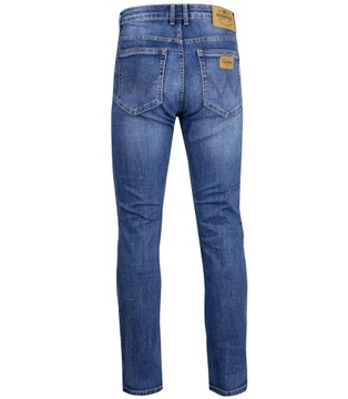 Klasyczne męskie spodnie granatowe jeansy z prostą nogawką 33