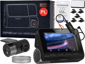 Kamera 70mai A800S +RC06 + CPL +karta 128GB + UP02