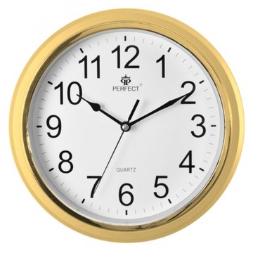 Zegar ścienny Perfect złoty 28cm + 1x AA