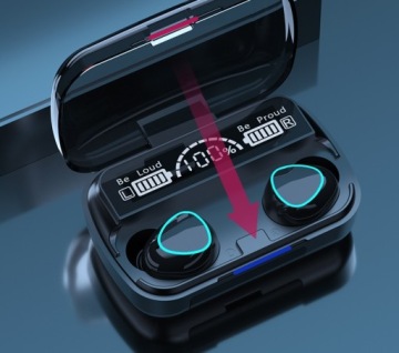 БЕСПРОВОДНЫЕ НАУШНИКИ BLUETOOTH С МИКРОФОНОМ, МОДЕЛЬ POWERBANK 2023 ГОДА