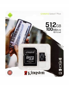 KARTA PAMIĘCI NINTENDO SWITCH microSD KINGSTON CANVAS SELECT PLUS 512 GB