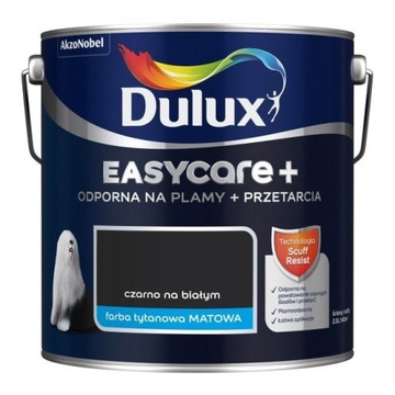 FARBA DULUX EASYCARE+ CZARNO NA BIAŁYM 2,5L