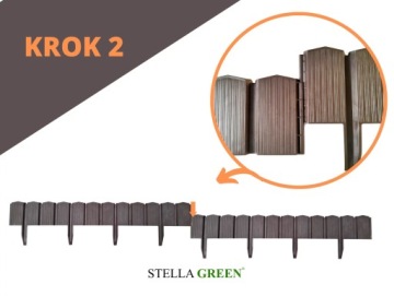 Садовый частокол для газона Stella Green 10 см терракота 3,14 м